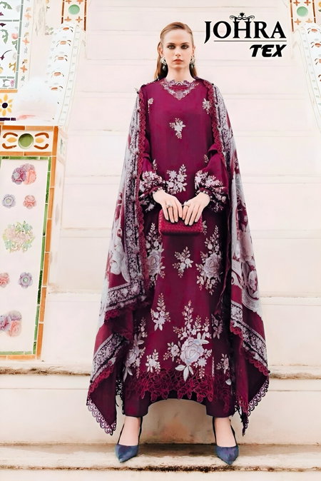 Johra Tex 194 B Rayon Cotton Surat Pakistani Salwar Suits Wholesale Market
